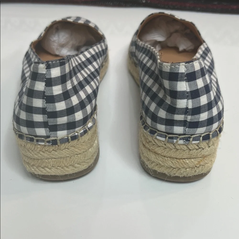Gingham Espadrilles Navy and White Merona Sonya Size 8